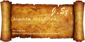 Joachim Szilárd névjegykártya